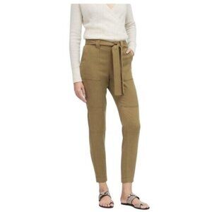 Banana Republic Mustard Green 100% Lyocell Belted Cargo Pocket Pants Size Small